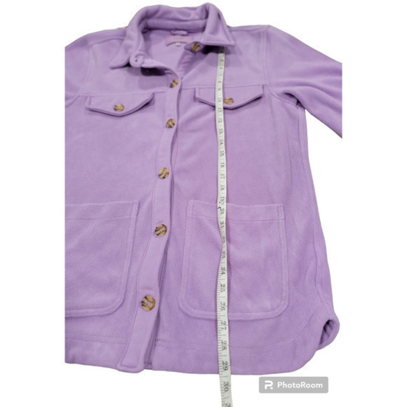 BLANKNYC Fleece Shirt Jacket w/Pockets‎ Lilac size Large - Picture 9 of 10